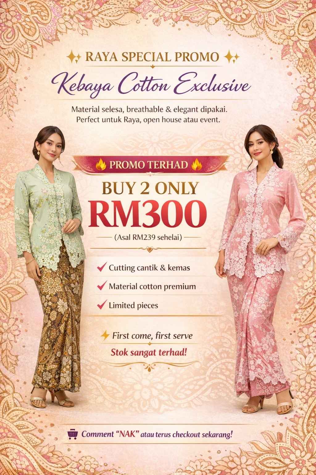 Raya Special Promo - Buy 2 Only RM300